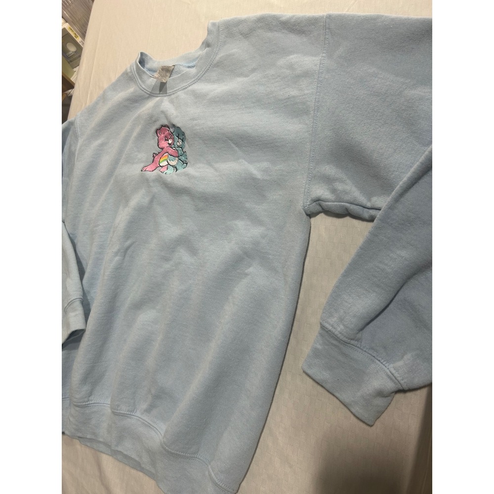 Care Bears Embroidered Light Blue Crewneck Sweatshirt Size‎ Medium Pullover